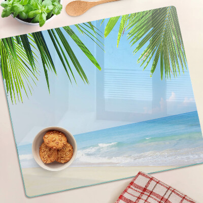 Tocător de bucătărie Plajă tropicală cu palmieri