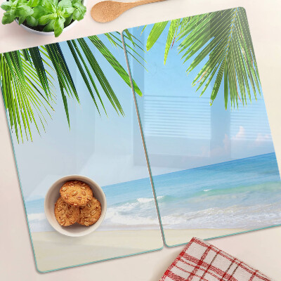 Tocător de bucătărie Plajă tropicală cu palmieri