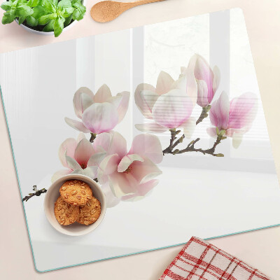 Tocător de bucătărie Flori de magnolie pe o ramură
