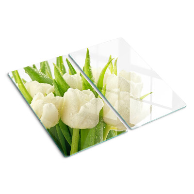Tocător sticlă Lalele în picături de apă
