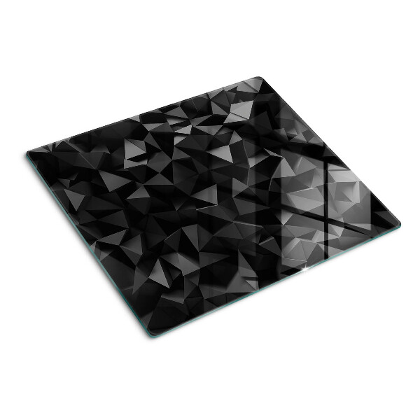 Tocător sticlă Geometrie poligon în nuanțe de negru