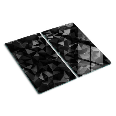 Tocător sticlă Geometrie poligon în nuanțe de negru