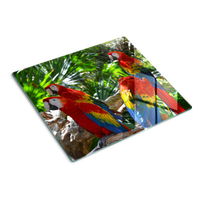 Tocător sticlă Papagali într-un cadru tropical