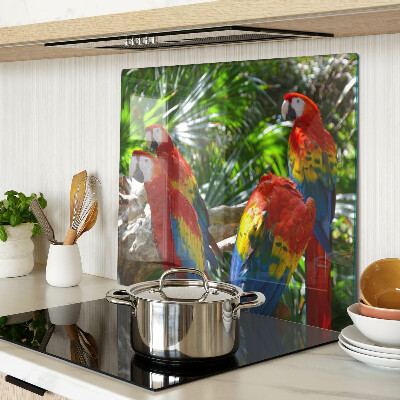 Tocător sticlă Papagali într-un cadru tropical