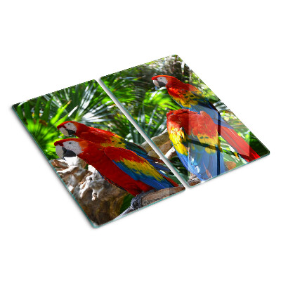 Tocător sticlă Papagali într-un cadru tropical