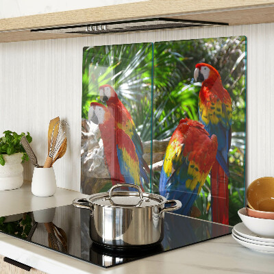 Tocător sticlă Papagali într-un cadru tropical