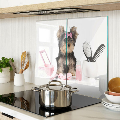 Tocător de bucătărie Yorkshire Terrier cu accesorii de îngrijire