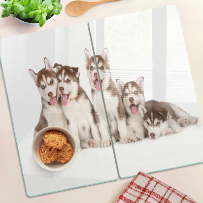 Tocător sticlă Căței husky