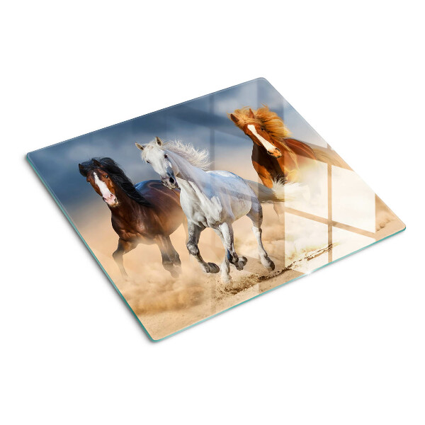 Tocător sticlă Trei cai în galop