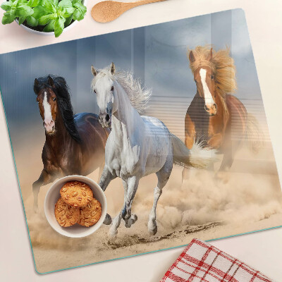 Tocător sticlă Trei cai în galop