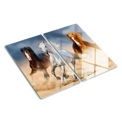 Tocător sticlă Trei cai în galop