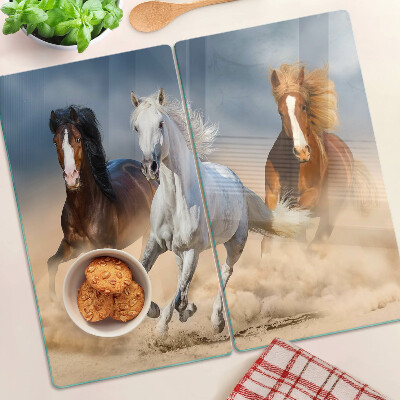 Tocător sticlă Trei cai în galop