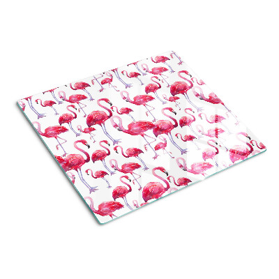 Tocător sticlă Flamingo pe fundal alb