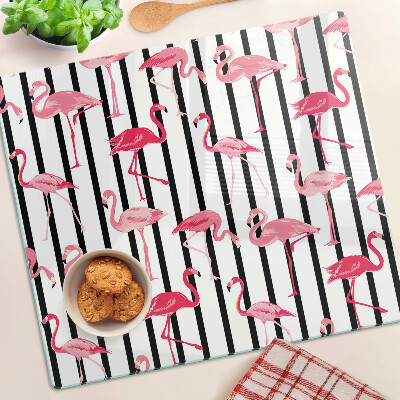 Tocător sticlă Flamingo pe dungi