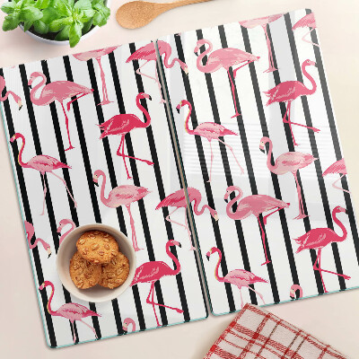 Tocător sticlă Flamingo pe dungi