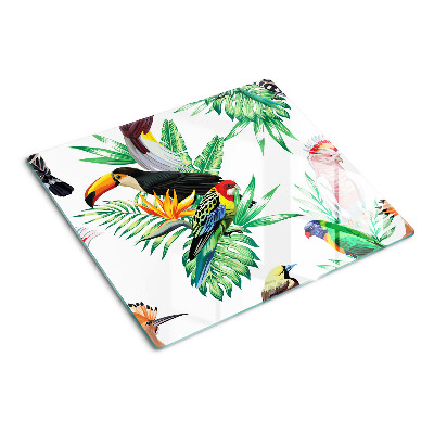 Tocător sticlă Păsări tropicale și frunze