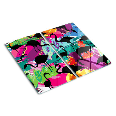 Tocător de bucătărie Flamingo pe un fundal colorat