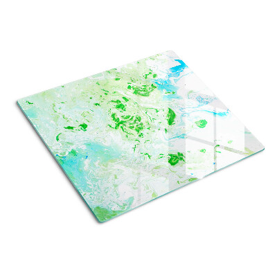 Tocător sticlă Vârtejuri abstracte în verde și albastru