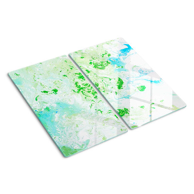 Tocător sticlă Vârtejuri abstracte în verde și albastru