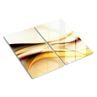 Tocător sticlă Valuri abstracte în nuanțe de auriu