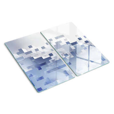 Tocător sticlă Modele geometrice în nuanțe de albastru