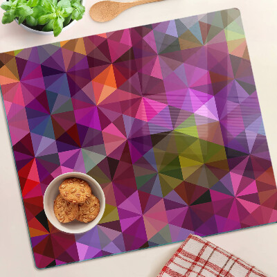 Tocător sticlă Geometrie în nuanțe de roz și violet