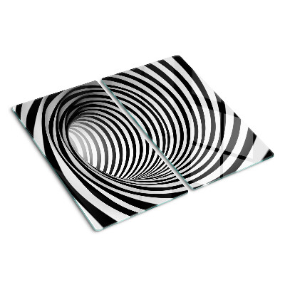Tocător sticlă Model spiralat în nuanțe de alb și negru