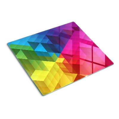 Tocător sticlă Geometrie colorată în triunghiuri