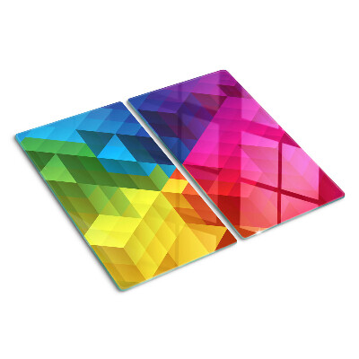 Tocător sticlă Geometrie colorată în triunghiuri