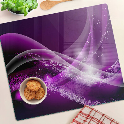 Tocător sticlă Valuri violete cu efect de lumină