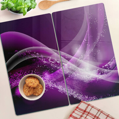 Tocător sticlă Valuri violete cu efect de lumină