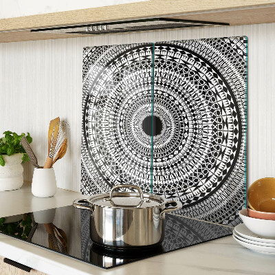 Tocător de bucătărie Mandala în nuanțe de alb și negru