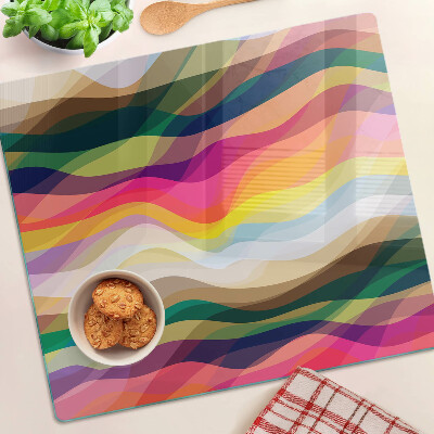 Tocător sticlă Valuri de culoare abstracte