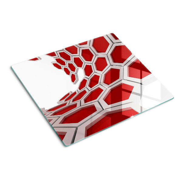 Tocător de bucătărie Motiv hexagonal în nuanțe de roșu