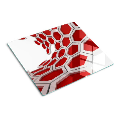 Tocător de bucătărie Motiv hexagonal în nuanțe de roșu