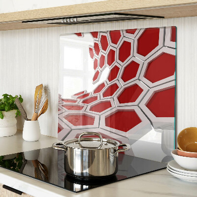 Tocător de bucătărie Motiv hexagonal în nuanțe de roșu