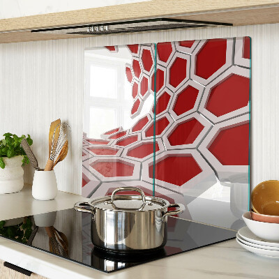 Tocător de bucătărie Motiv hexagonal în nuanțe de roșu
