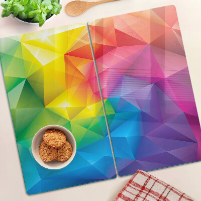 Tocător de bucătărie Geometrie colorată în nuanțele curcubeului