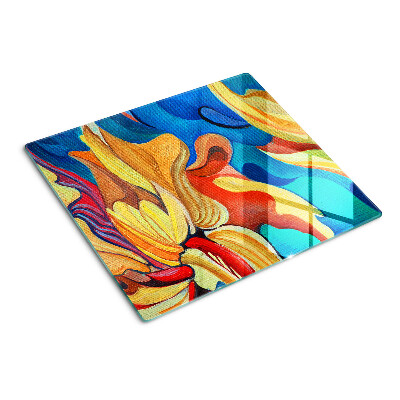 Tocător sticlă Flori colorate pe un fundal abstract