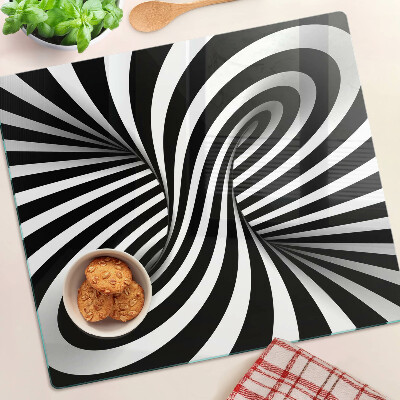 Tocător de bucătărie Model spiralat alb-negru