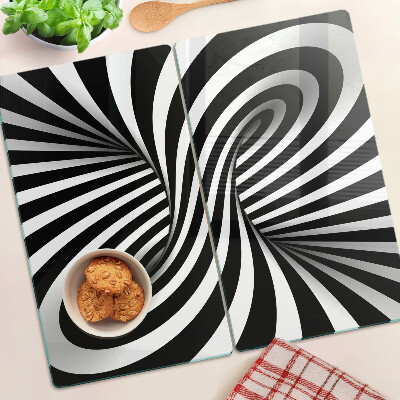 Tocător de bucătărie Model spiralat alb-negru