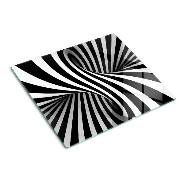 Tocător sticlă Model spiralat alb-negru