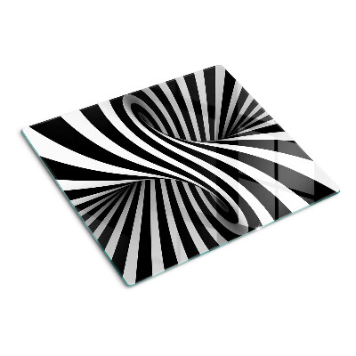 Tocător sticlă Model spiralat alb-negru
