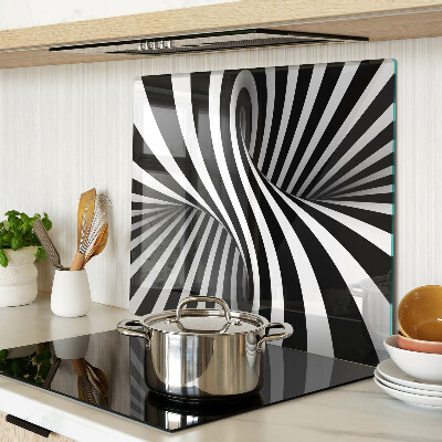 Tocător sticlă Model spiralat alb-negru