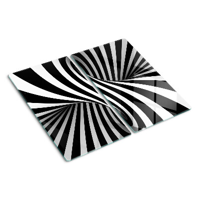 Tocător sticlă Model spiralat alb-negru
