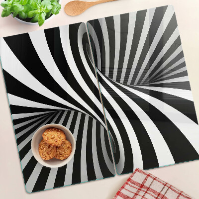 Tocător sticlă Model spiralat alb-negru