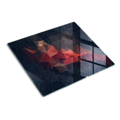 Tocător sticlă Geometrie abstractă în nuanțe de roșu