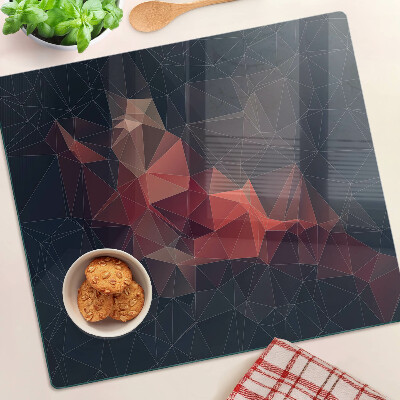 Tocător sticlă Geometrie abstractă în nuanțe de roșu