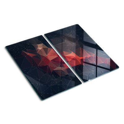 Tocător sticlă Geometrie abstractă în nuanțe de roșu