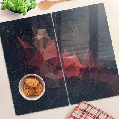 Tocător sticlă Geometrie abstractă în nuanțe de roșu